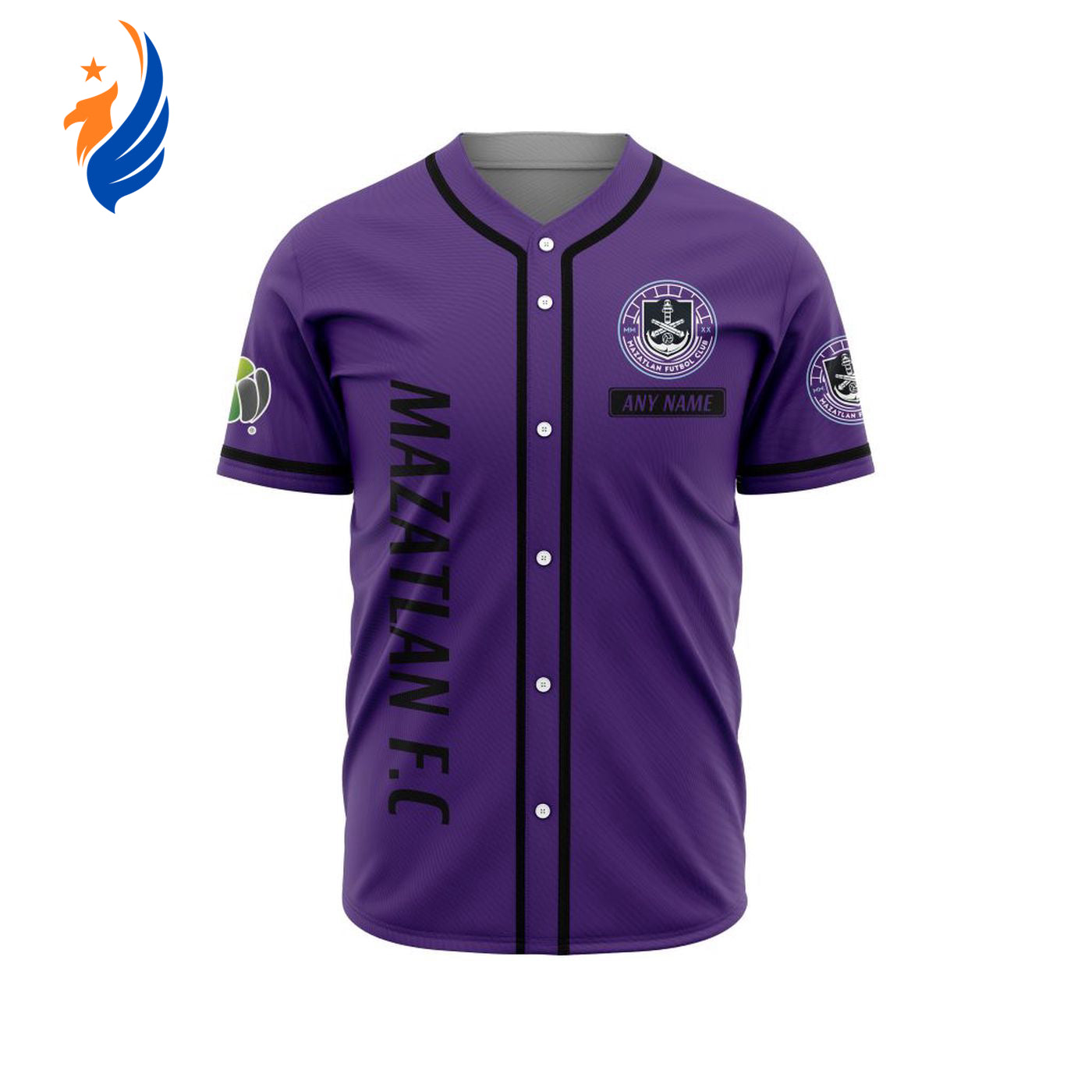 LIGA MX Mazatlan F.C Personalized Name Baseball Jersey Gift for Men Women - Bafud baseball jersey product view 1