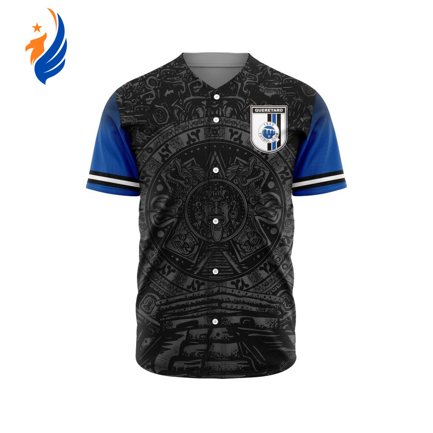 LIGA MX Queretaro F.C Special Aztec Design Baseball Jersey Gift for Men Women - Bafud baseball jersey product view 1
