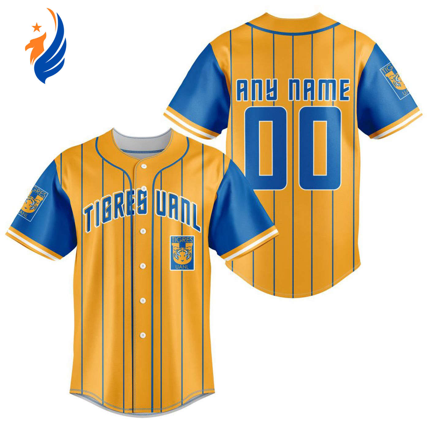 LIGA MX Tigres UANL Special Baseball Jersey Gift for Men Women - Bafud baseball jersey product view 1