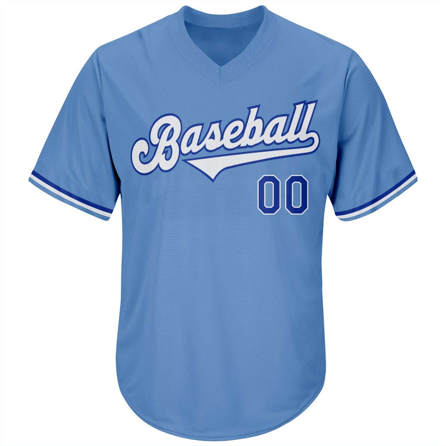 Custom Light Blue White-Royal Authentic Throwback Rib-Knit Baseball Jersey Shirt baseball jersey product view 2