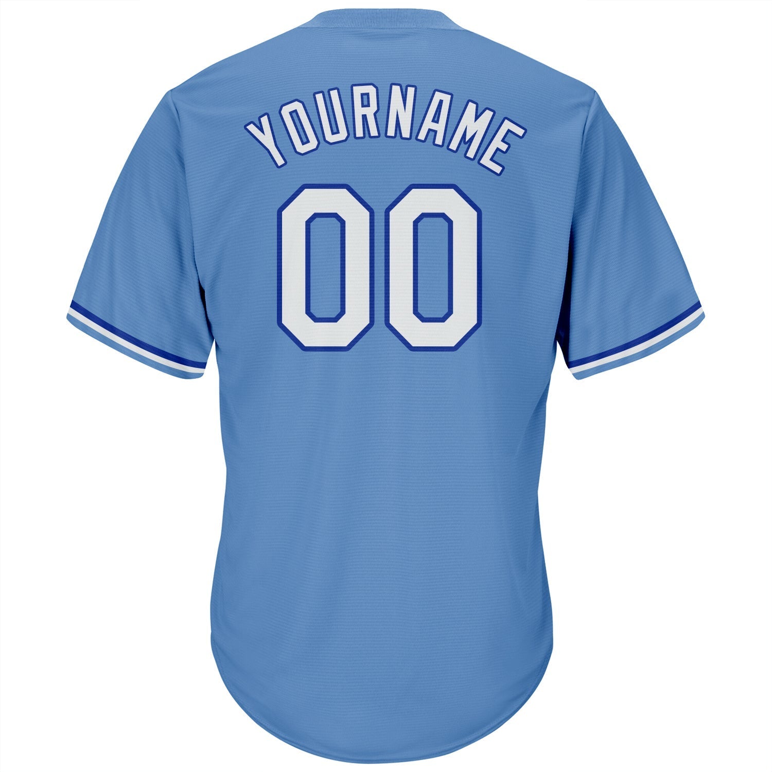 Custom Light Blue White-Royal Authentic Throwback Rib-Knit Baseball Jersey Shirt baseball jersey product view 3