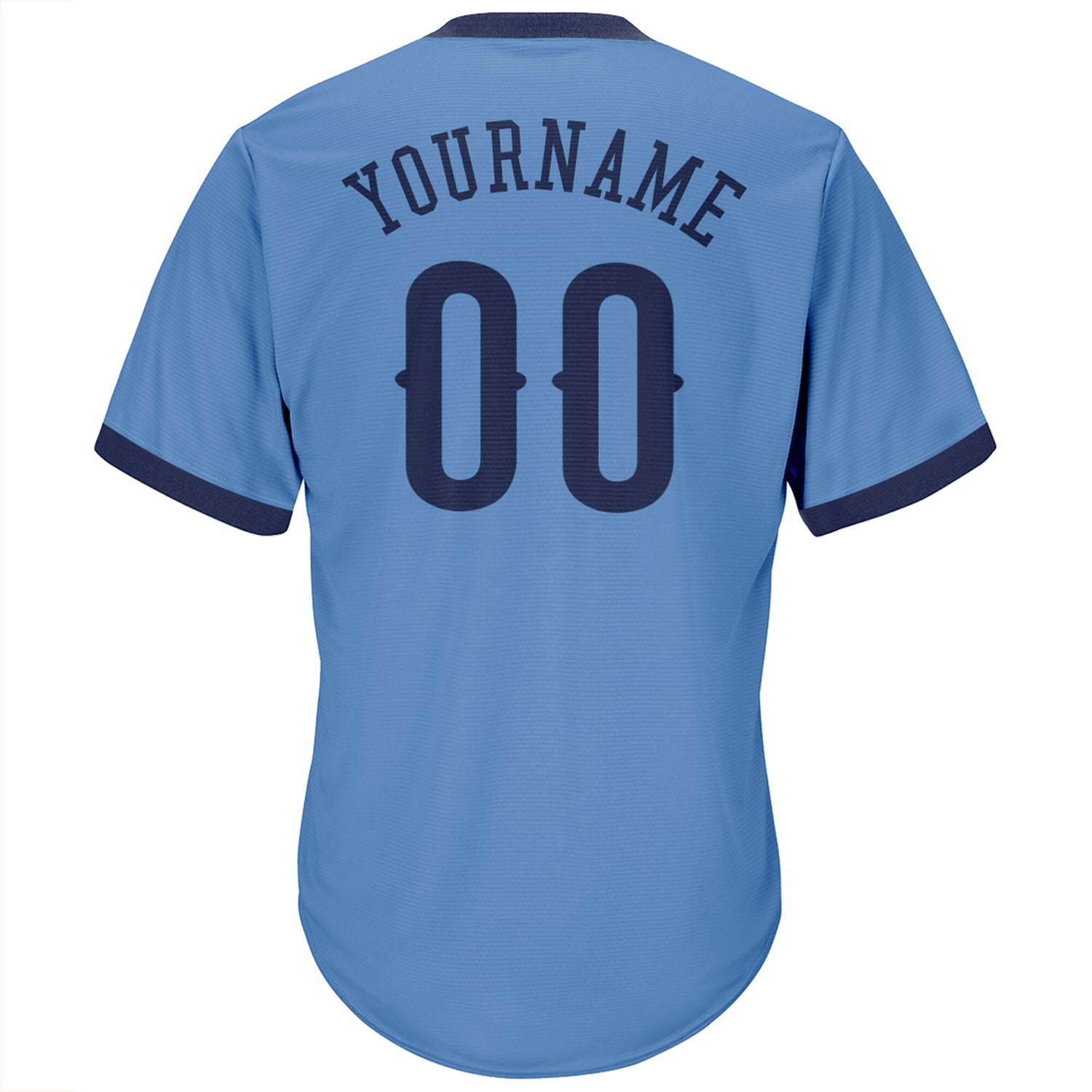 Custom Light Blue Navy Authentic Throwback Rib-Knit Baseball Jersey Shirt baseball jersey product view 3