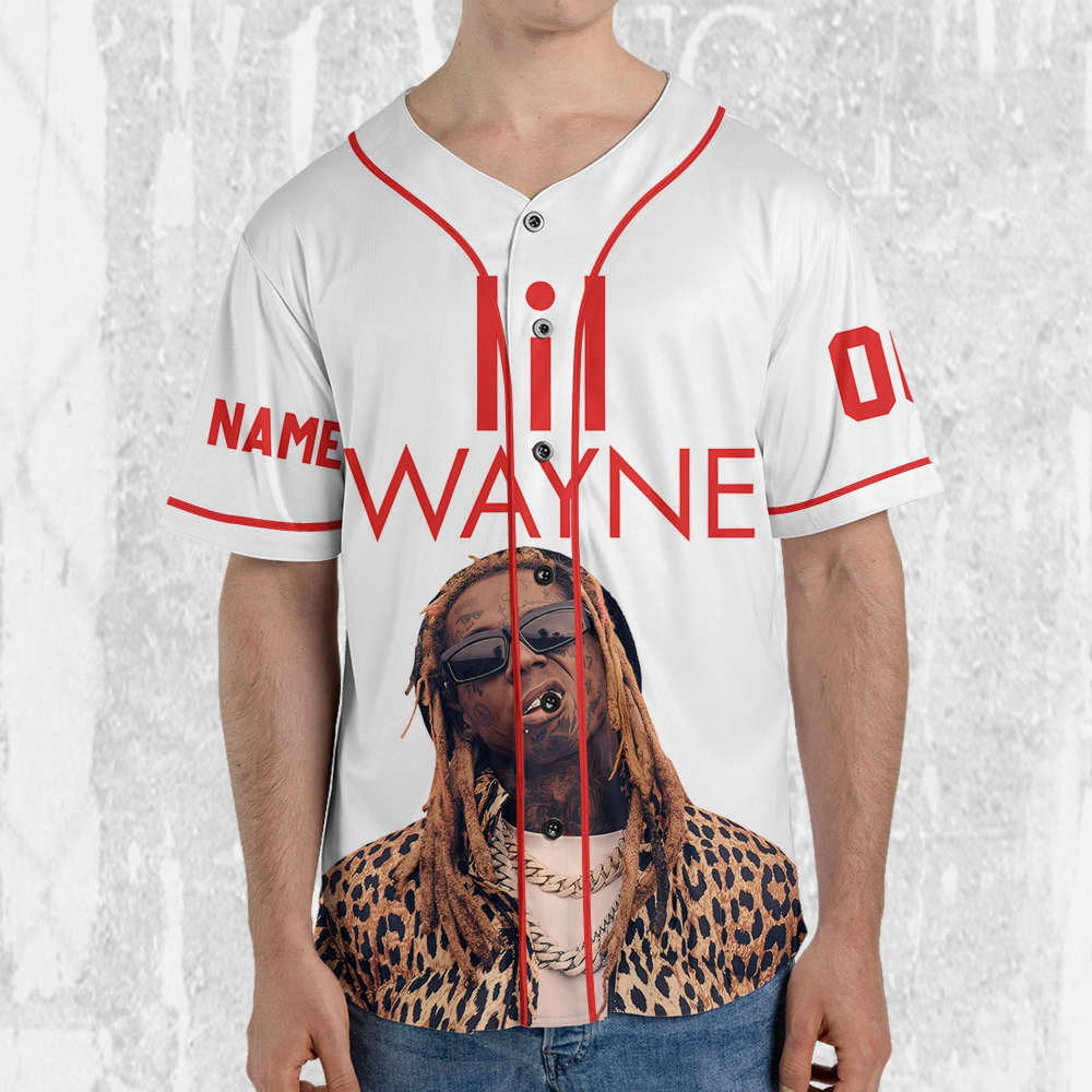 Lil Wayne Welcome to Tha Carter Red & White Jersey - Personalized Music Baseball Shirt - Aopprinter baseball jersey product view 3