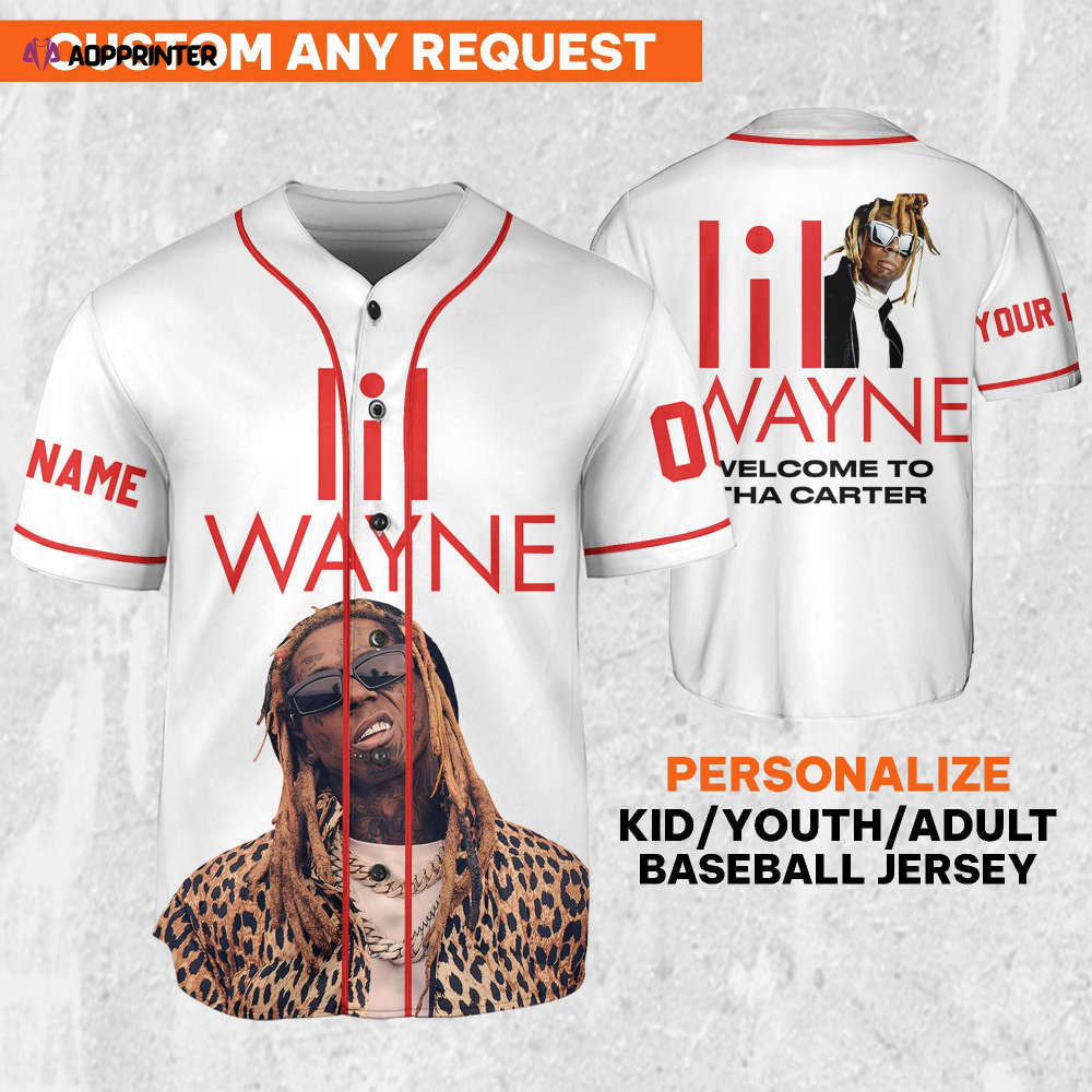 Lil Wayne Welcome to Tha Carter Red & White Jersey - Personalized Music Baseball Shirt - Aopprinter baseball jersey product view 1