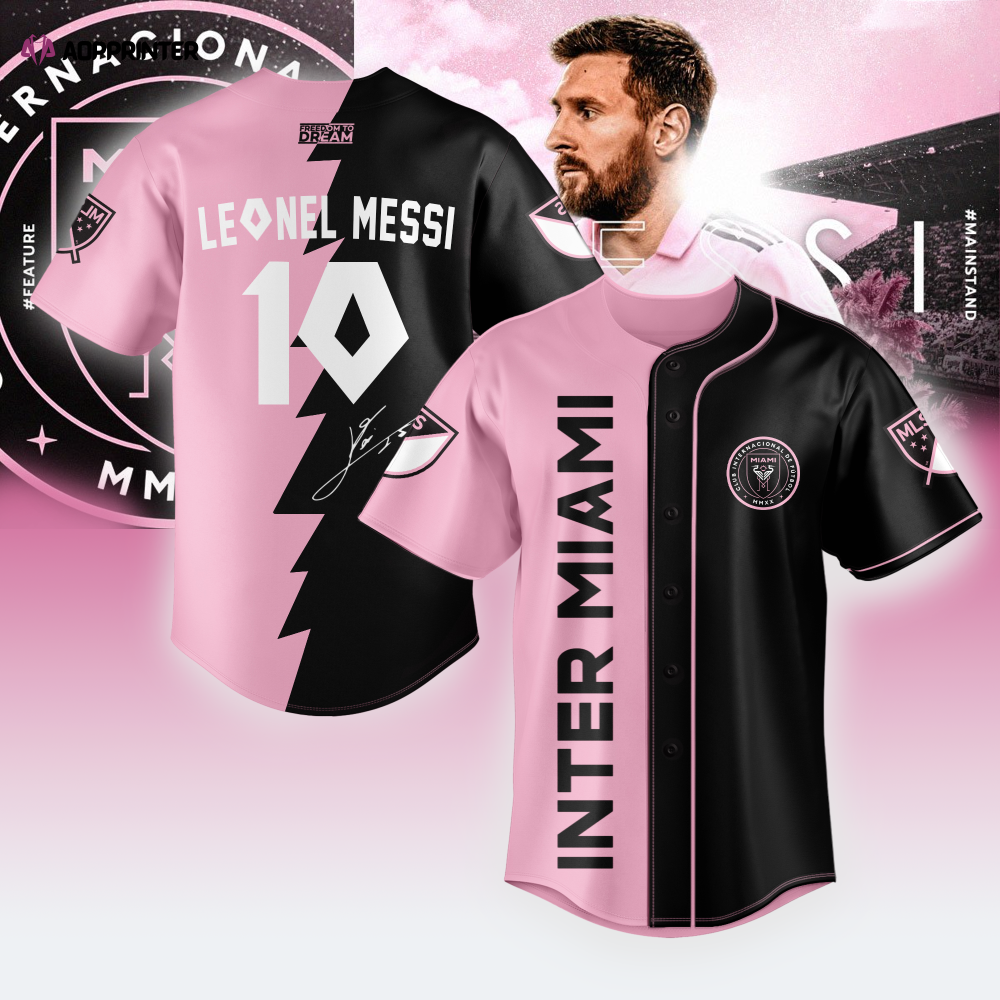 Limited Edition Authentic Messi-Inter Miami Baseball Jersey baseball jersey product view 1