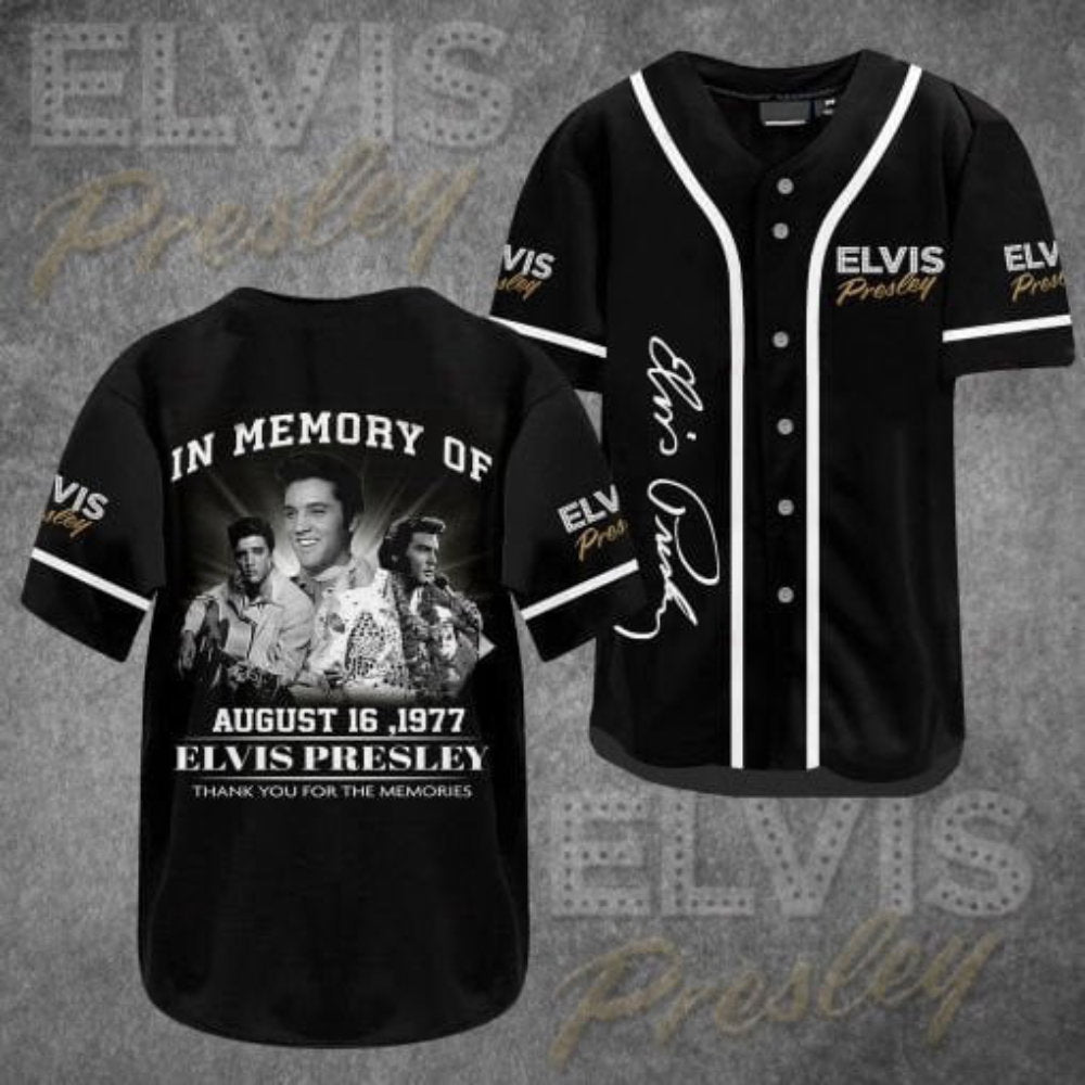 Limited Edition Vintage Elvis Presley Baseball Jersey – Retro Design baseball jersey product view 2