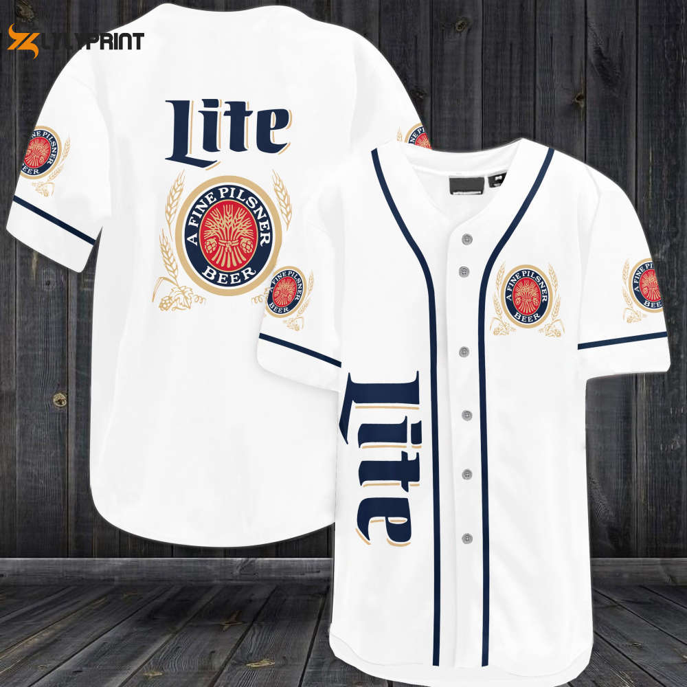Lite A Fine Pilsner Beer Baseball Jersey - Gift for Men Women - lylyprint.com baseball jersey product view 1