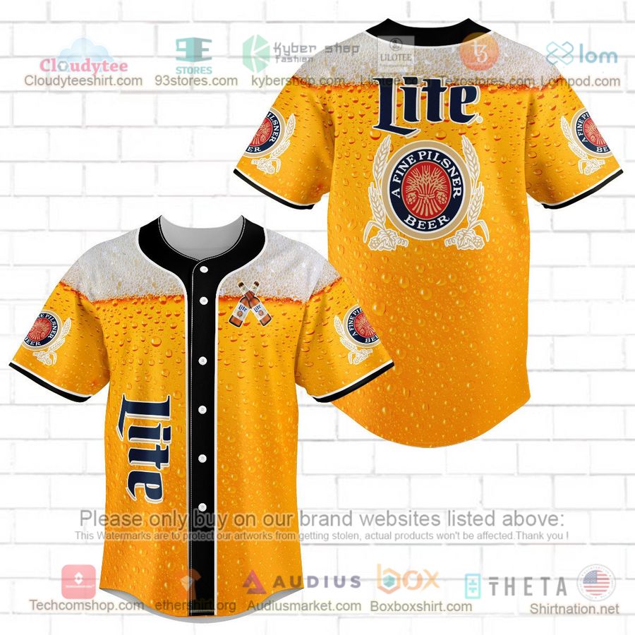 HOT Lite Beer orange black Baseball Jersey Shirt baseball jersey product view 1