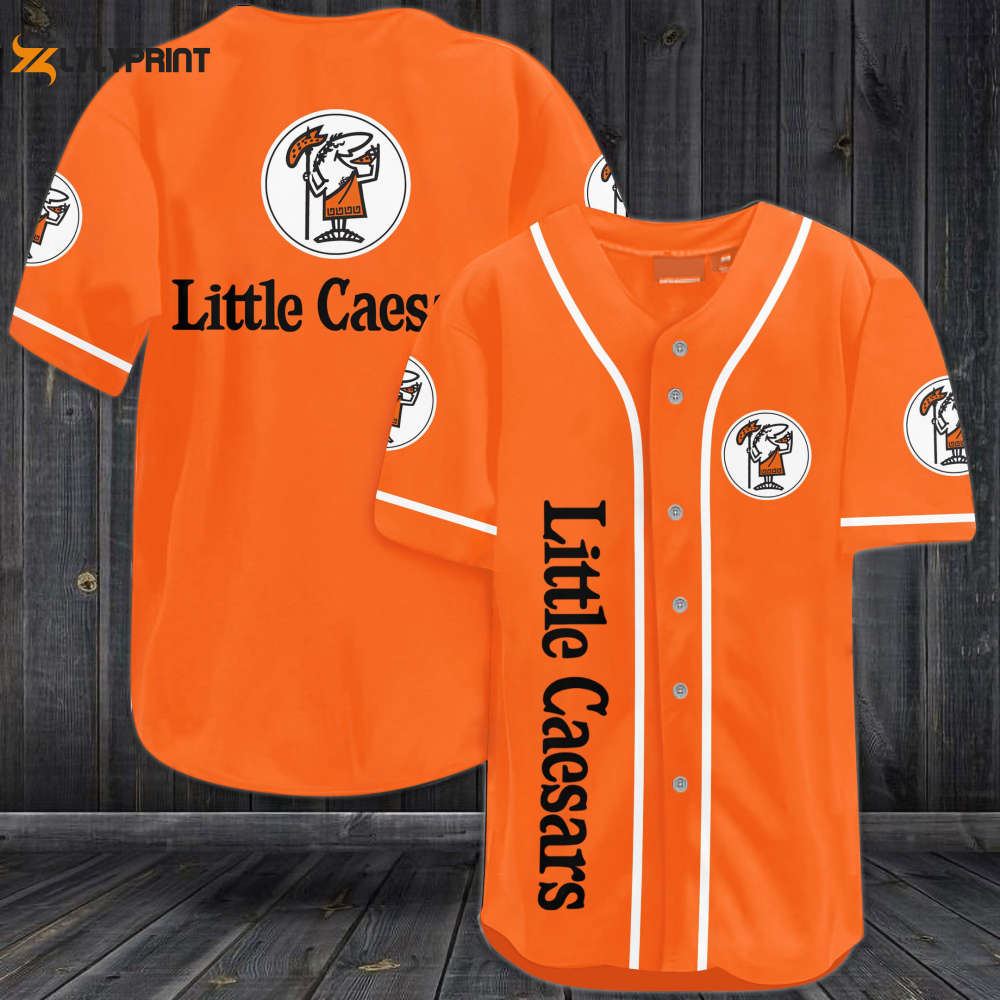 Little Caesars Baseball Jersey - lylyprint.com baseball jersey product view 1