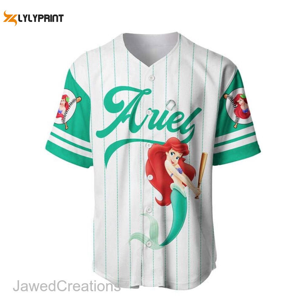 Little Mermaid Jersey Shirt, Little Mermaid Baseball Jersey - lylyprint.com baseball jersey product view 1