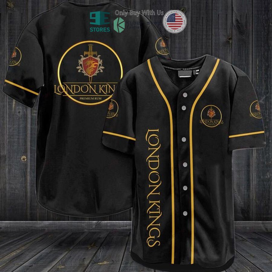 BEST London Kings Rum logo black Baseball Jersey baseball jersey product view 1