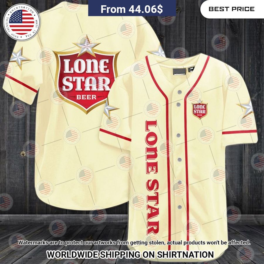 Lone Star Beer Baseball Shirt baseball jersey product view 1