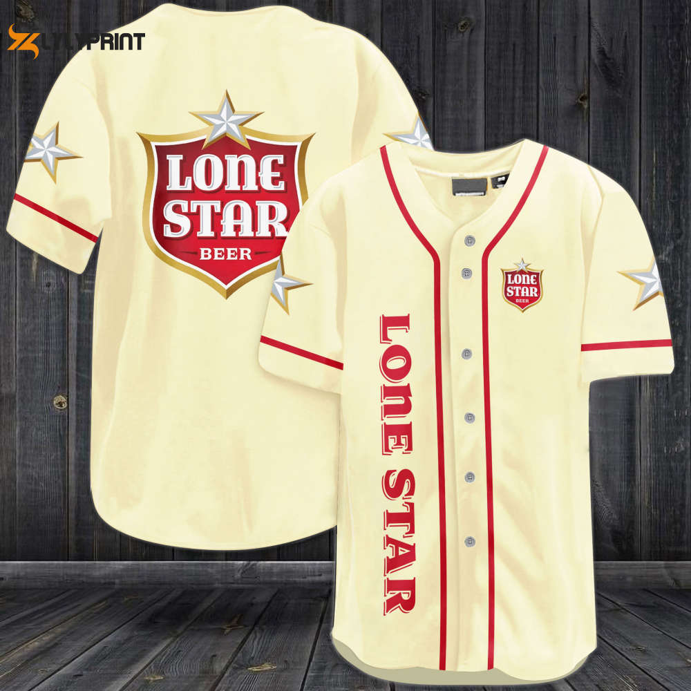 Lone Star Beer Baseball Jersey - lylyprint.com baseball jersey product view 1