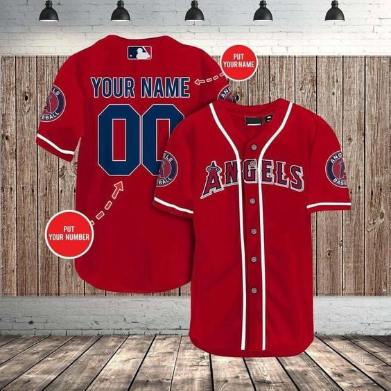 Los Angeles Angels Baseball Jersey BJ0002 - lylyprint.com baseball jersey product view 2