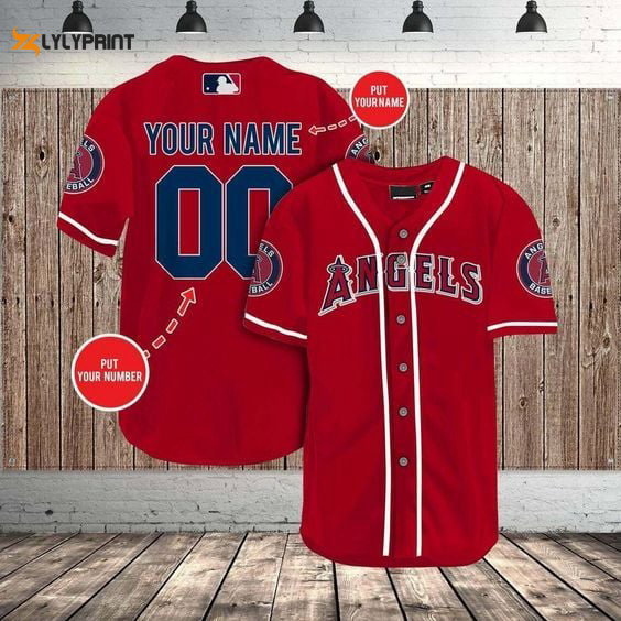 Los Angeles Angels Baseball Jersey BJ0002 - lylyprint.com baseball jersey product view 1