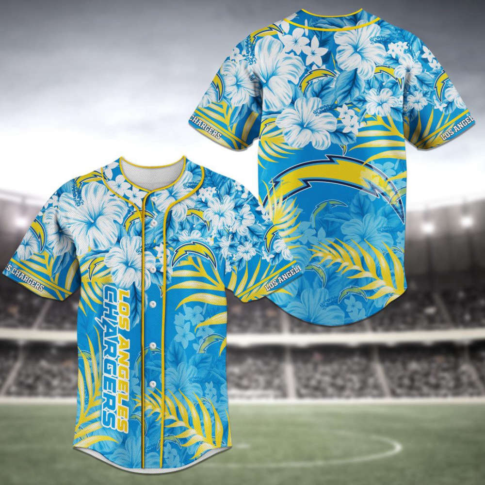 Los Angeles Chargers Baseball Jersey Personalized 2023 BJ0212 - lylyprint.com baseball jersey product view 2