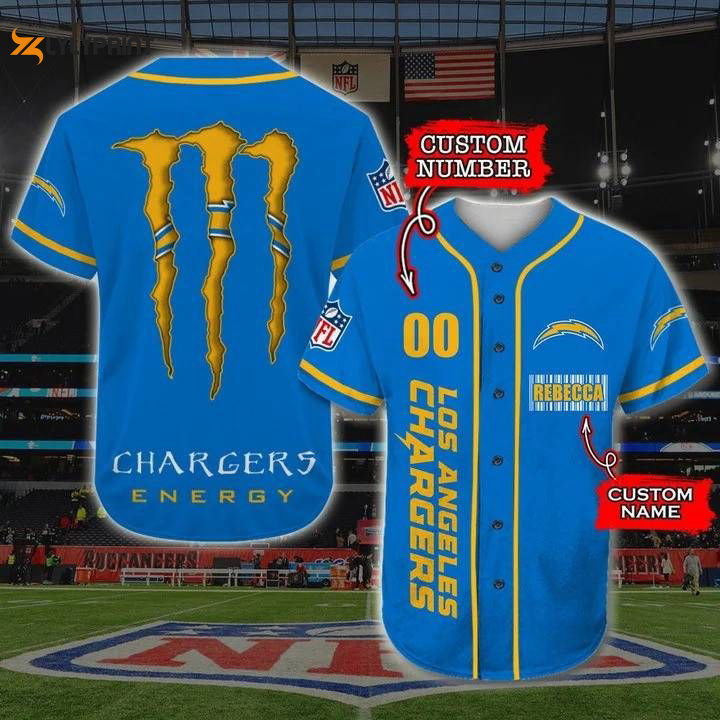 Los Angeles Chargers Personalized Baseball Jersey Gift for Men Dad - lylyprint.com baseball jersey product view 1