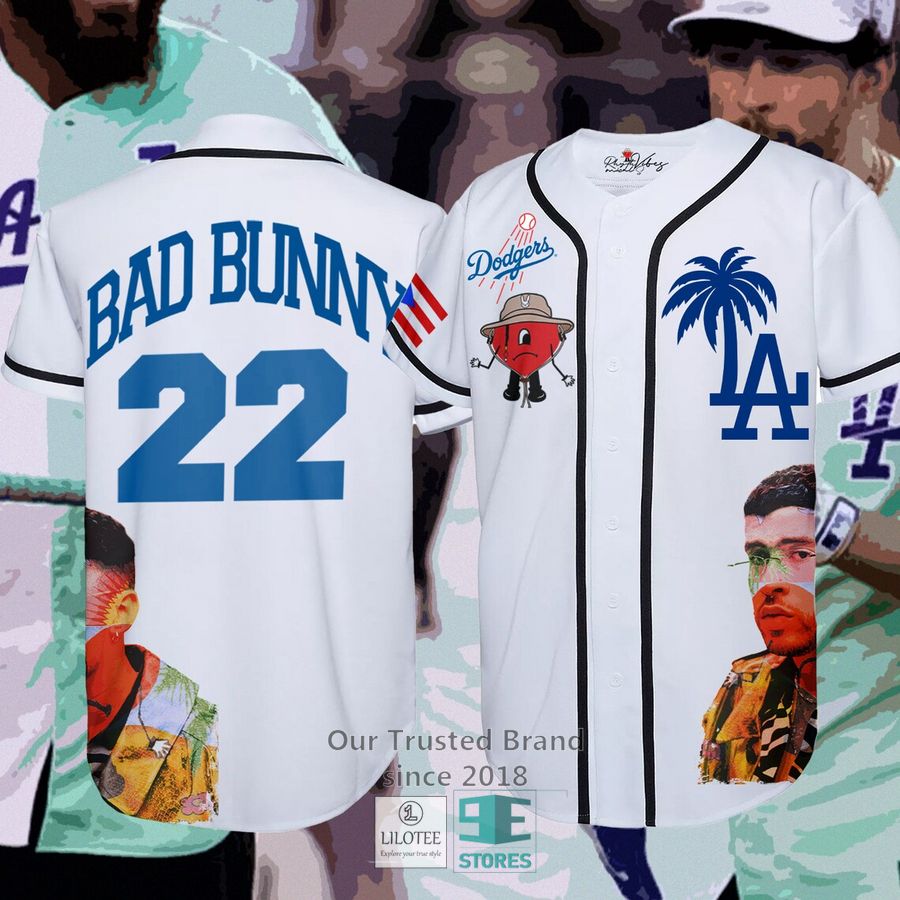 Los Angeles Dodgers Bad Bunny 22 Baseball Jersey baseball jersey product view 1