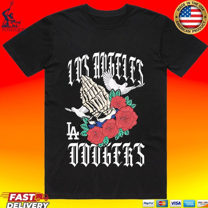 Los Angeles Dodgers Gothic Bloom T-shirt Unisex T-shirt, Sweatshirt, Hoodie, Long Sleeve Tee - T-Shirt, Sweatshirt, Hoodie