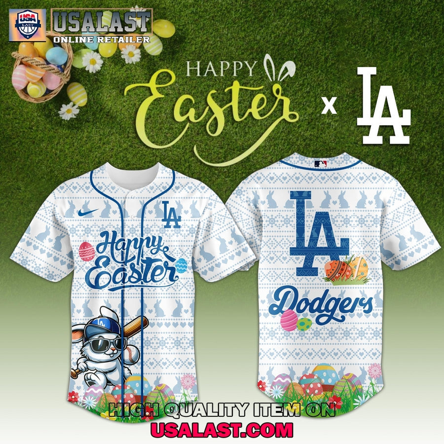Los Angeles Dodgers Happy Easter 2025 Baseball Jersey baseball jersey product view 1