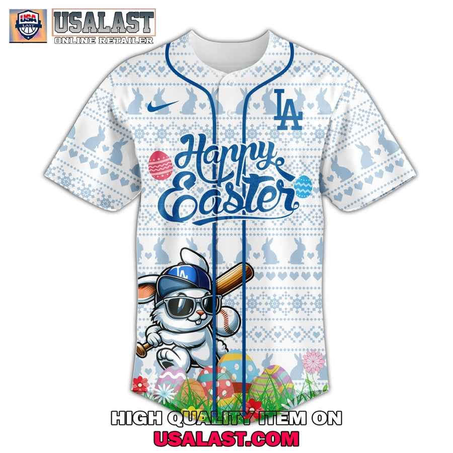 Los Angeles Dodgers Happy Easter 2025 Baseball Jersey baseball jersey product view 2