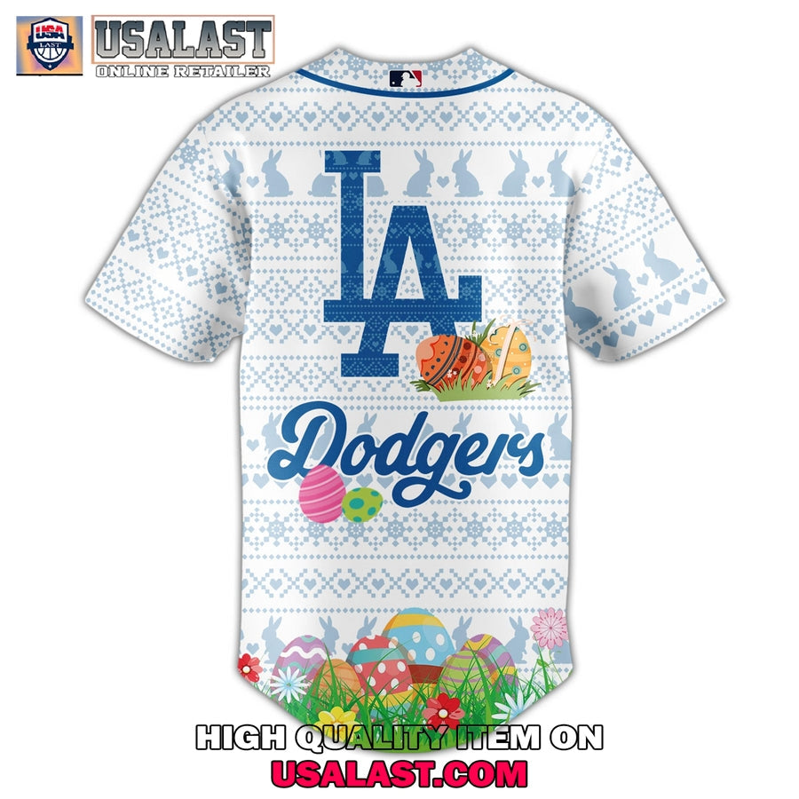Los Angeles Dodgers Happy Easter 2025 Baseball Jersey baseball jersey product view 3