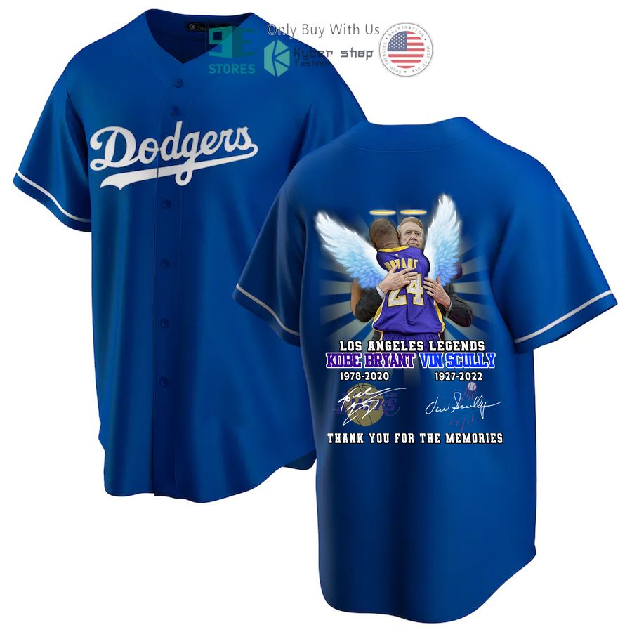 BEST Los Angeles Dodgers Kobe Bryant Vin Scully Baseball Jersey baseball jersey product view 1