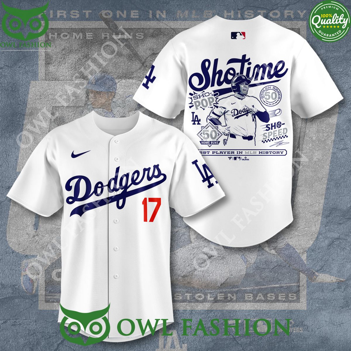 Los Angeles Dodgers x Shohei Ohtani Shotime Baseball Jersey Shirt baseball jersey product view 1