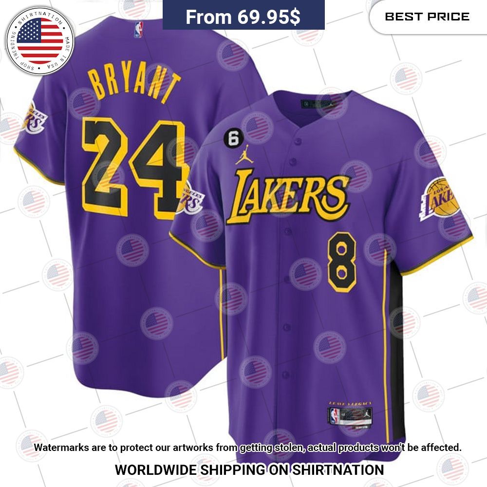BEST Los Angeles Lakers Kobe Bryant Baseball Jerseys baseball jersey product view 1