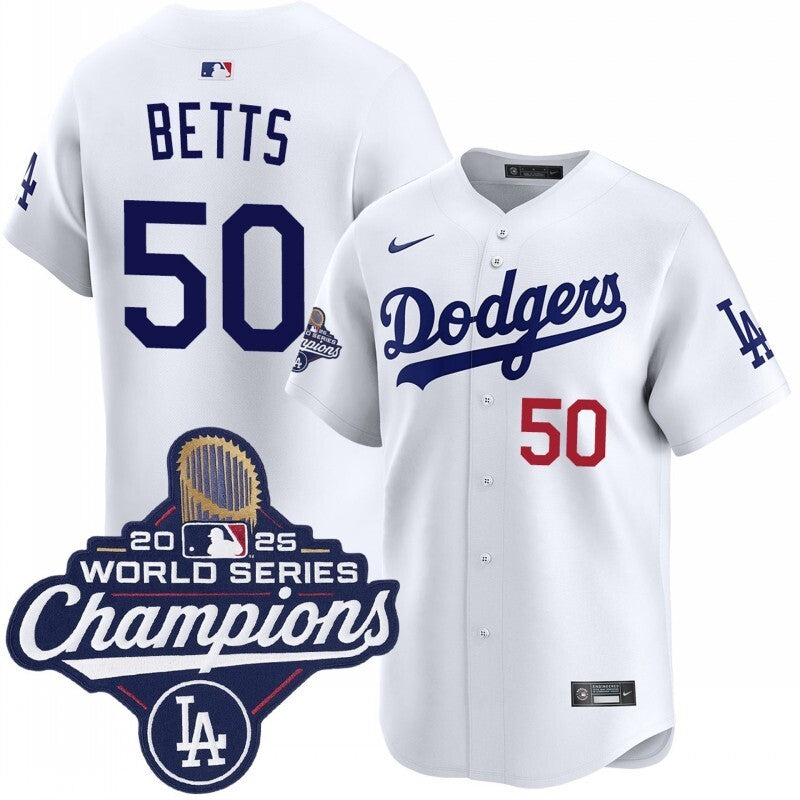 los angeles dodgers #50 mookie betts home limited 2025 world series champions jersey Baseball Jersey baseball jersey product view 1