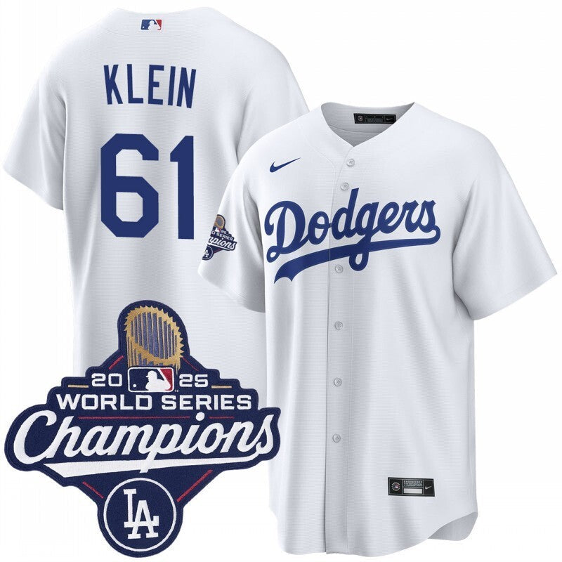 los angeles dodgers #61 will klein home 2025 world series champions jersey Baseball Jersey baseball jersey product view 1