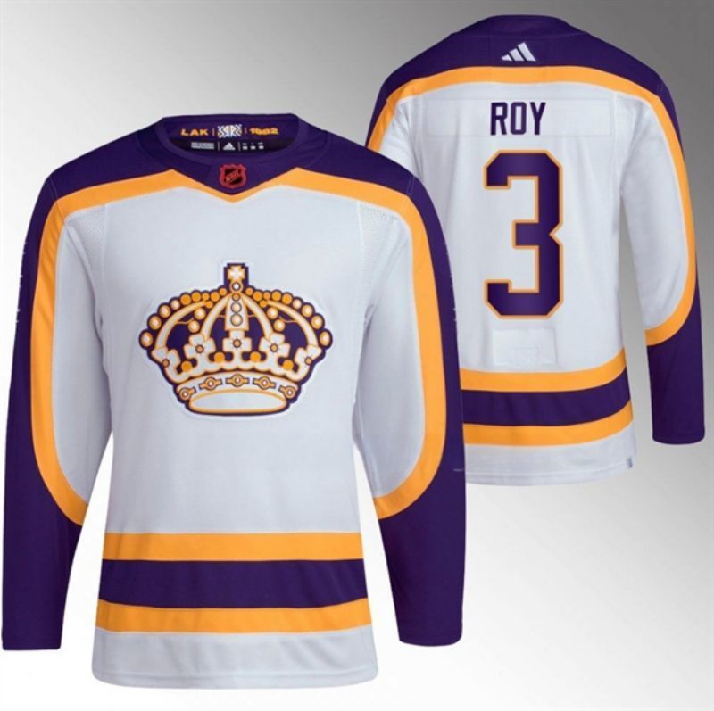 los angeles kings #3 matt roy white 2022 reverse retro Hockey Jersey hockey jersey product view 1