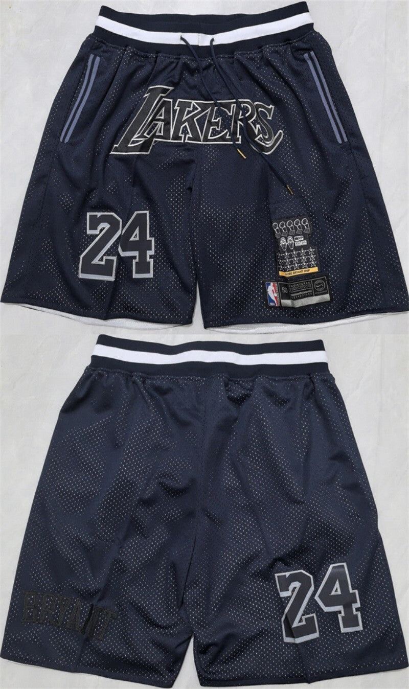 los angeles lakers #24 kobe bryant black 2025 shorts (run small) Basketball Jersey basketball jersey product view 1