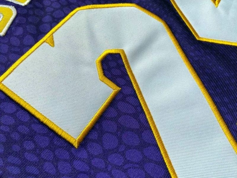 los angeles lakers #24 kobe bryant mitchell & ness Kobe Hall of Fame au Double-Sided Snakeskin Two-Tone Home Yellow 8 # Away Purple 24 # Embroidered Jersey Style 2 basketball jersey product view 1