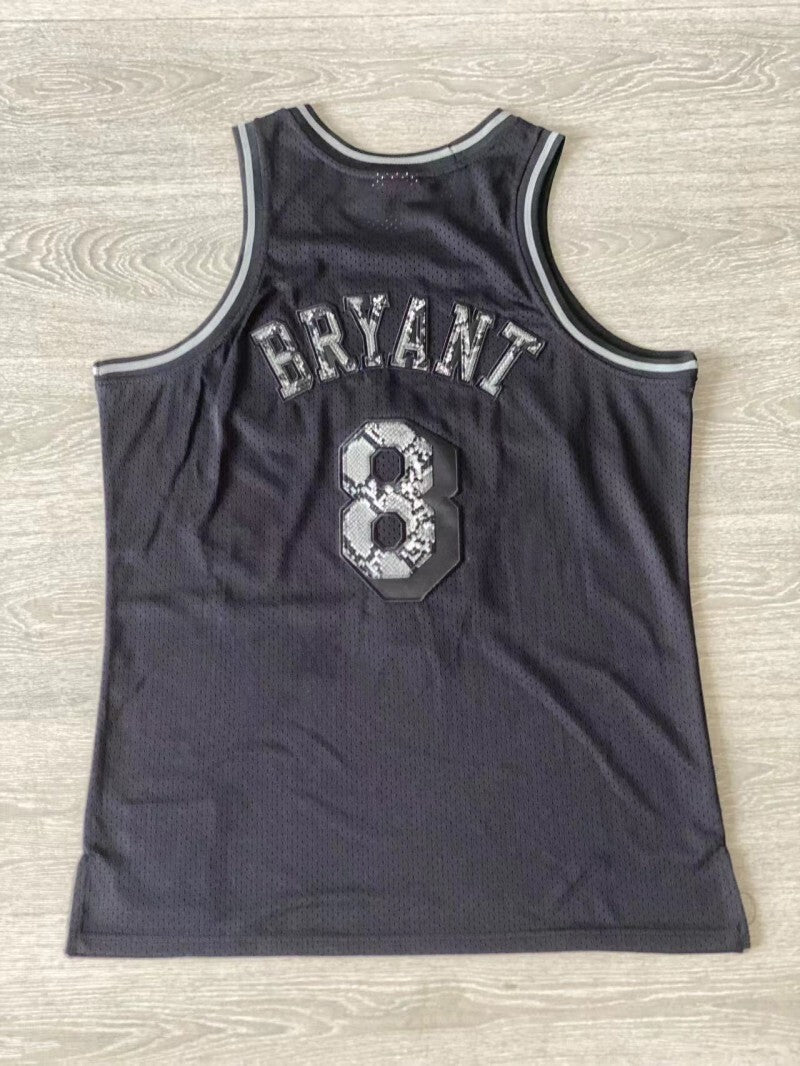 los angeles lakers #8 kobe bryant 1996-97 leather snakeskin Lakers 8 # Kobe Black Embroidered Jersey Style 1 basketball jersey product view 1