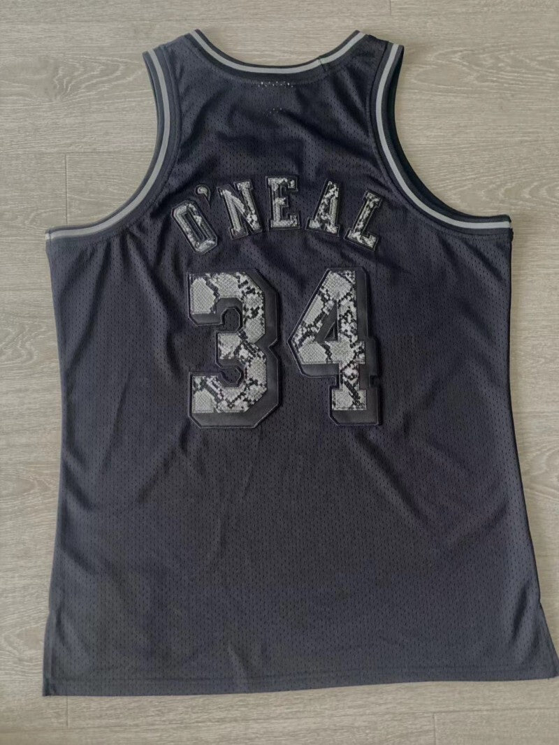 los angeles lakers leather snakeskin shaquille o'neal 1996-97 jersey Style 2 Basketball Jersey basketball jersey product view 1