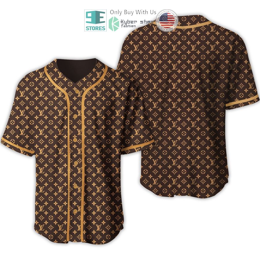 BEST Louis Vuittion Luxury Brand LV brown Baseball Jersey baseball jersey product view 1