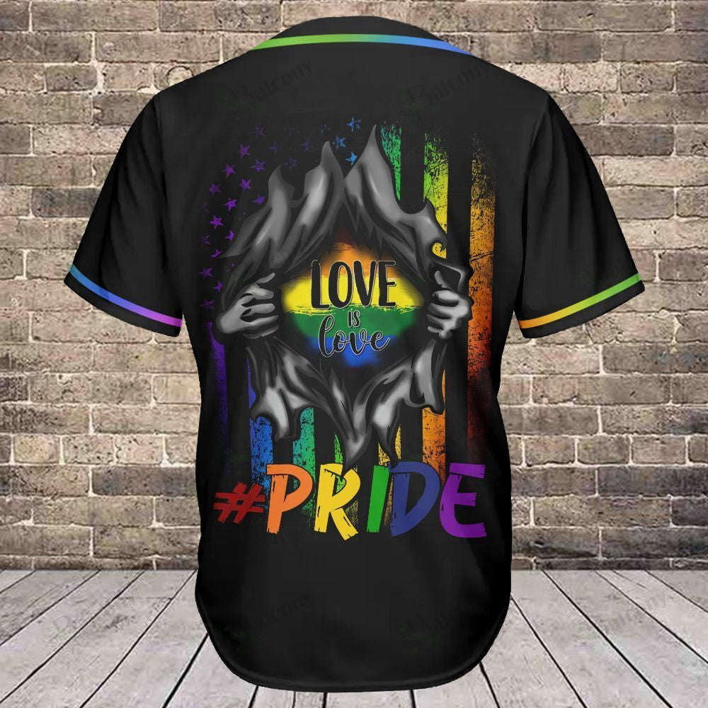 Love is Love Baseball Jersey 301: LGBT Baseball Tee for All-Inclusive Fans baseball jersey product view 2