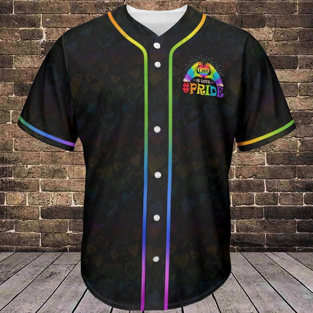 Love is Love Baseball Jersey 306 - LGBT Baseball Tee for Stylish Support - Aopprinter baseball jersey product view 2