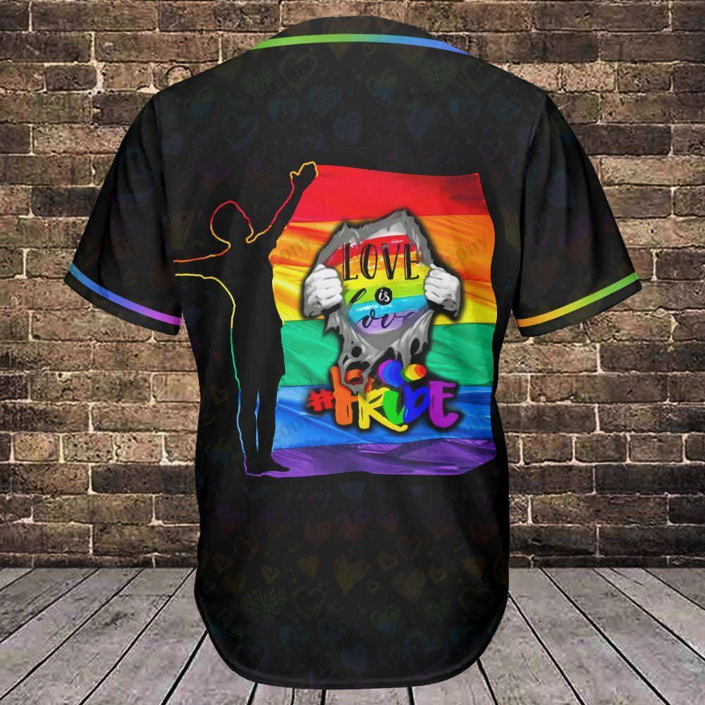 Love is Love Baseball Jersey 306 – LGBT Baseball Tee for Stylish Support baseball jersey product view 3