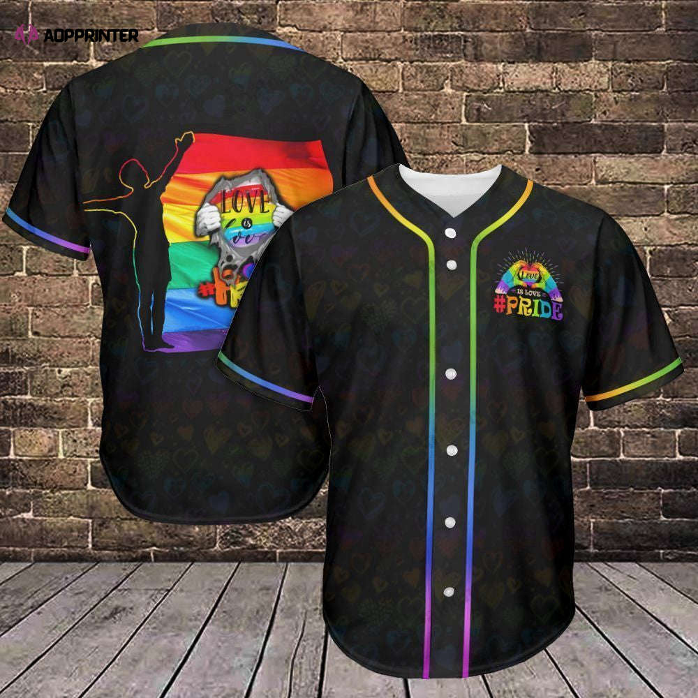 Love is Love Baseball Jersey 306 - LGBT Baseball Tee for Stylish Support - Aopprinter baseball jersey product view 1