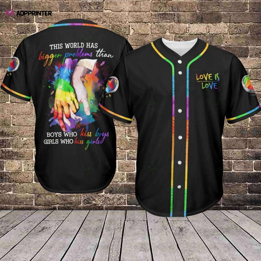 Love is Love Baseball Jersey - LGBT Baseball Tee Jersey 361 - Aopprinter baseball jersey product view 1