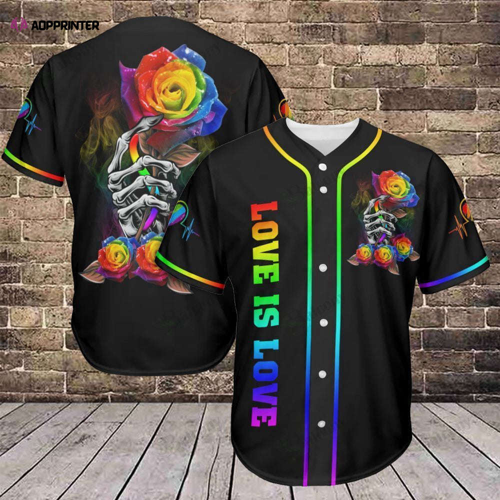Love is Love Baseball Jersey – LGBT Baseball Tee Shop Now! - Aopprinter baseball jersey product view 1