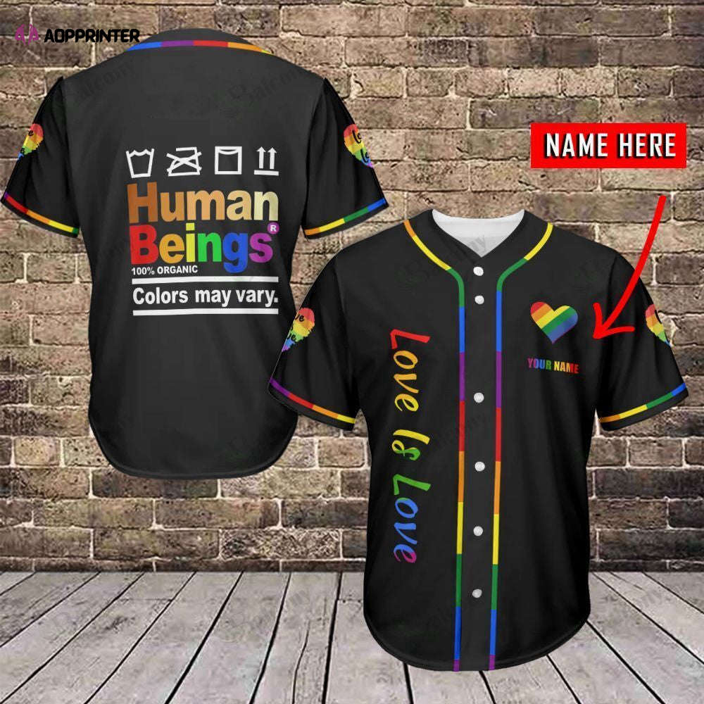 Love is Love Personalized Baseball Tee - LGBT Jersey 391 - Aopprinter baseball jersey product view 1