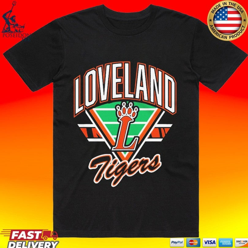 Loveland Tigers Retro Gridiron T-shirt Unisex T-shirt, Sweatshirt, Hoodie, Long Sleeve Tee - T-Shirt, Sweatshirt, Hoodie