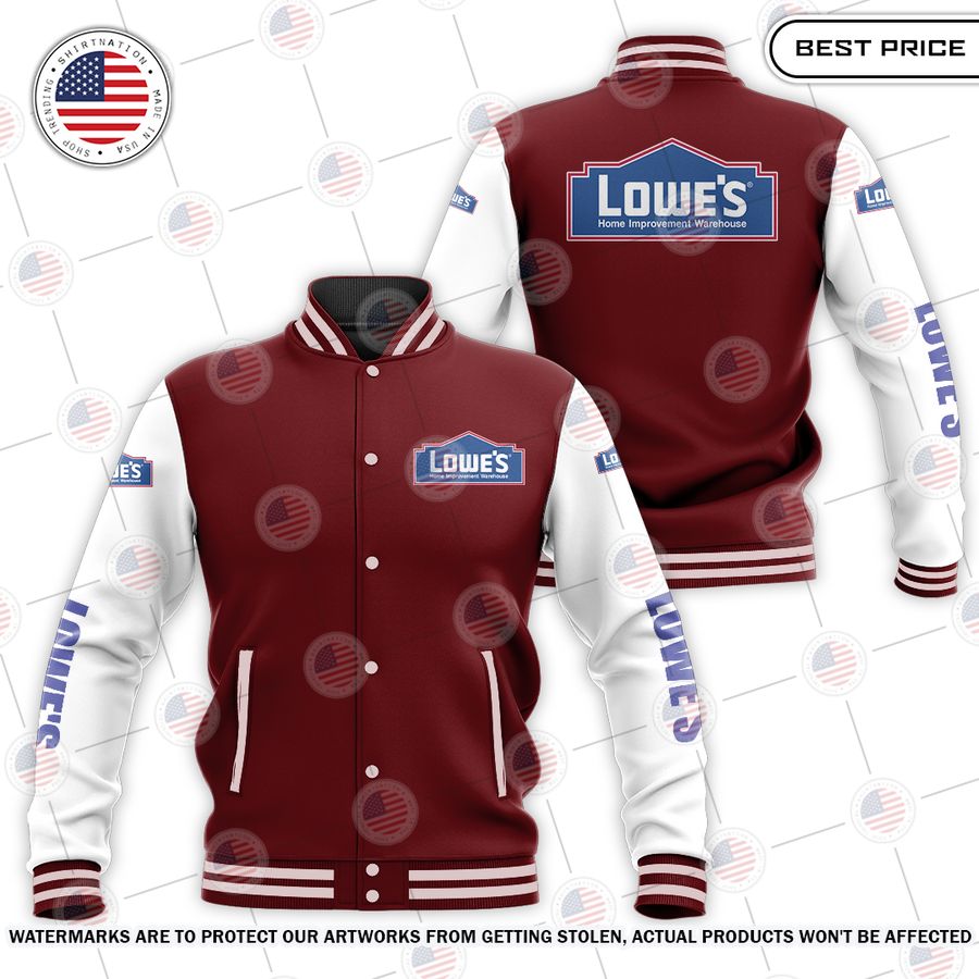NEW Lowe's Baseball Jacket baseball jersey product view 1