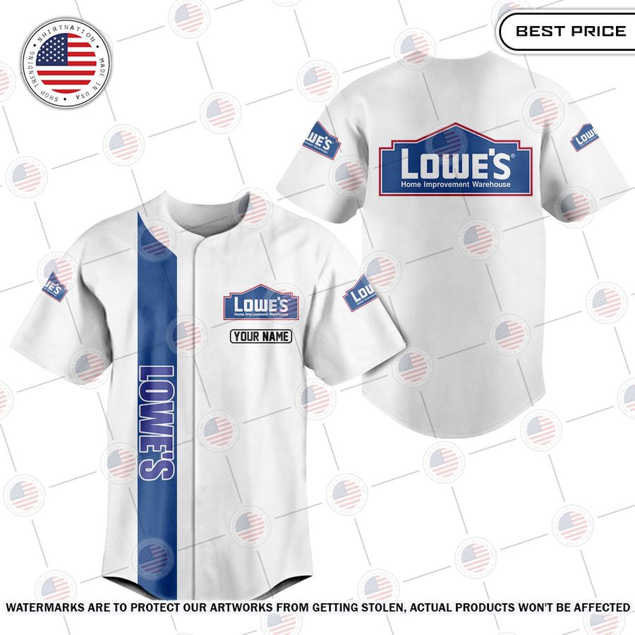 NEW Lowe's Custom Baseball Jersey baseball jersey product view 1