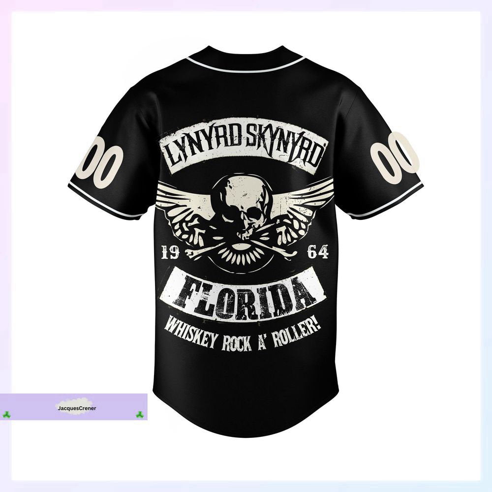 Lynyrd Skynyrd Baseball Jersey, Gimme Back My Bullets Baseball Shirt - lylyprint.com baseball jersey product view 2