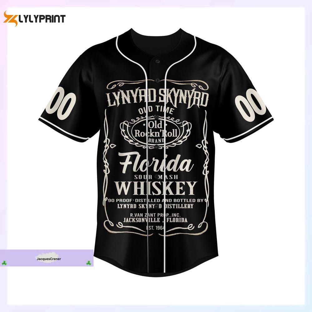 Lynyrd Skynyrd Baseball Jersey, Gimme Back My Bullets Baseball Shirt - lylyprint.com baseball jersey product view 1