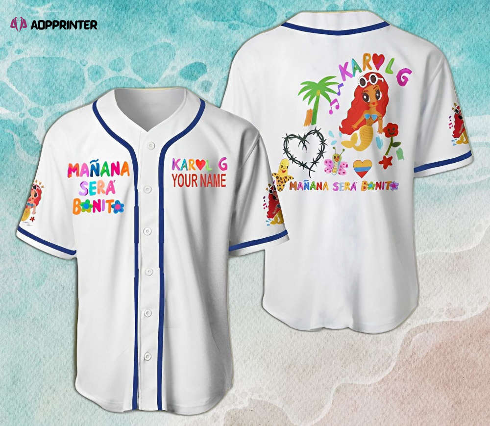 Maana Sera Bonito & La Bichota Jerseys Karol G Merchandise & New Album Custom Baseball Jersey baseball jersey product view 1